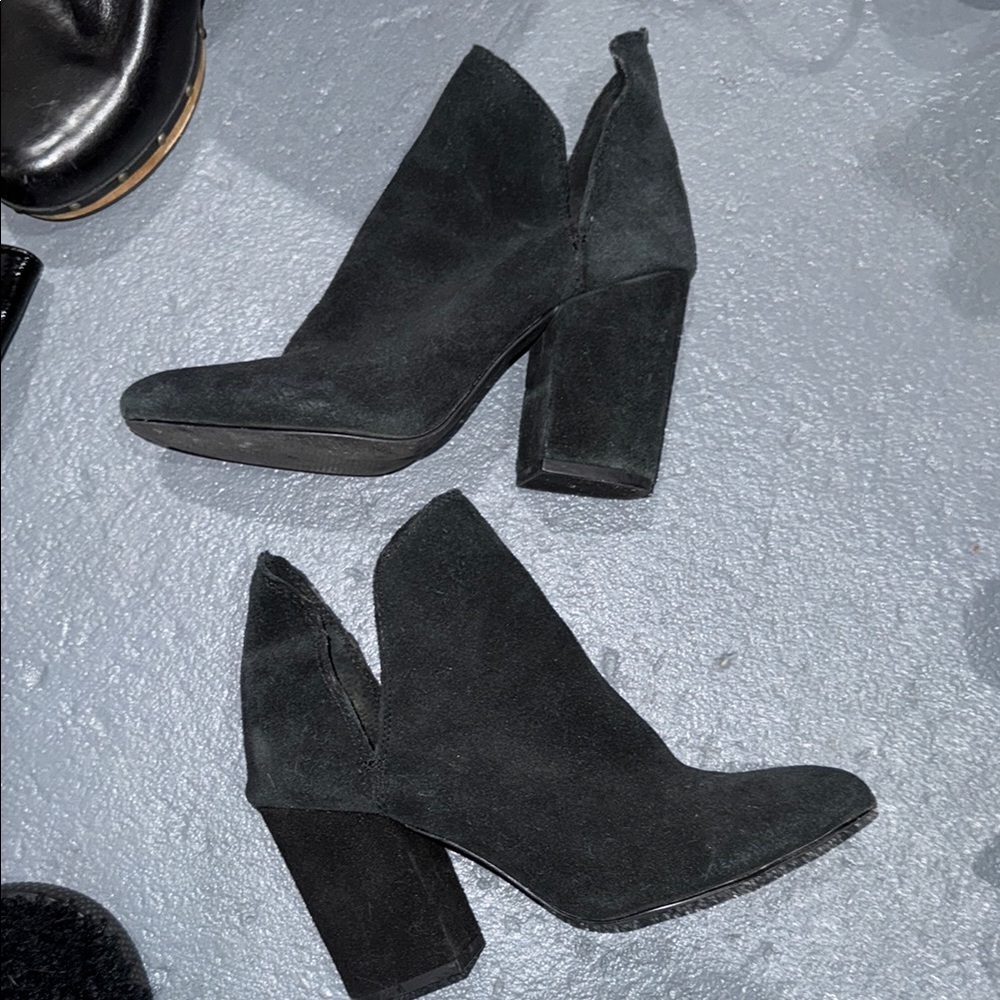 Steve Madden Charcoal Suede Heeled Boots